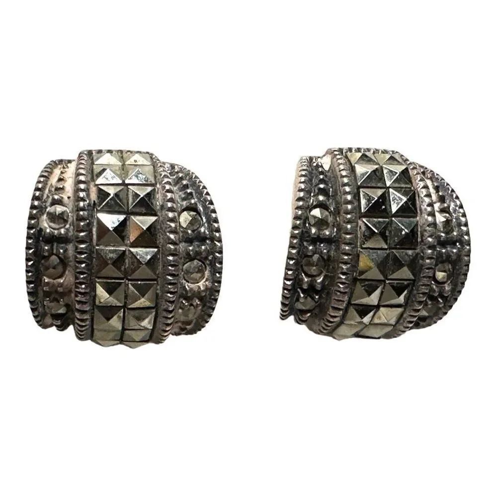 Silver 925 small hoop geometric earrings